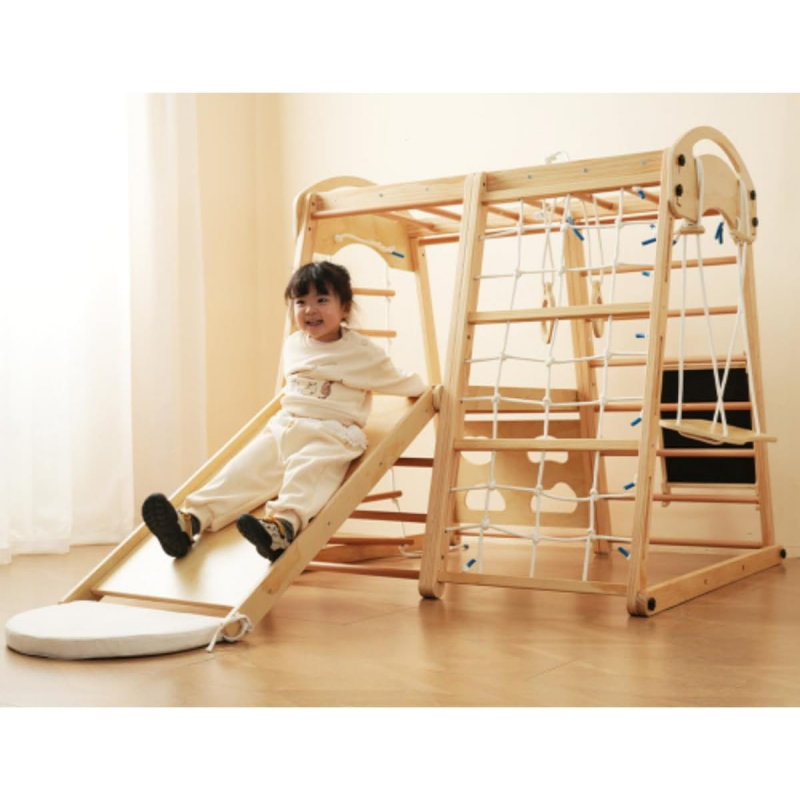 Kids Outdoor Climbing Frame - Tobogán de Madera para Interiores, Gimnasio