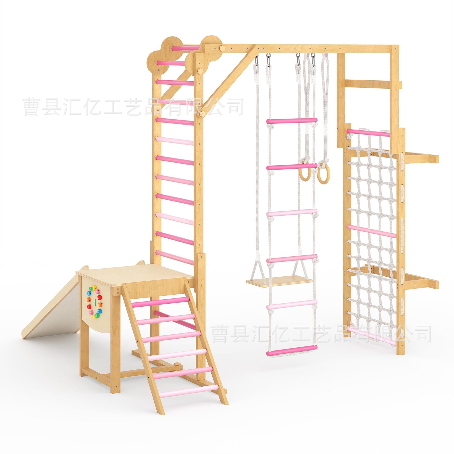 Kids Outdoor Climbing Frame - Juguete de Madera Sólida para Ejercicio
