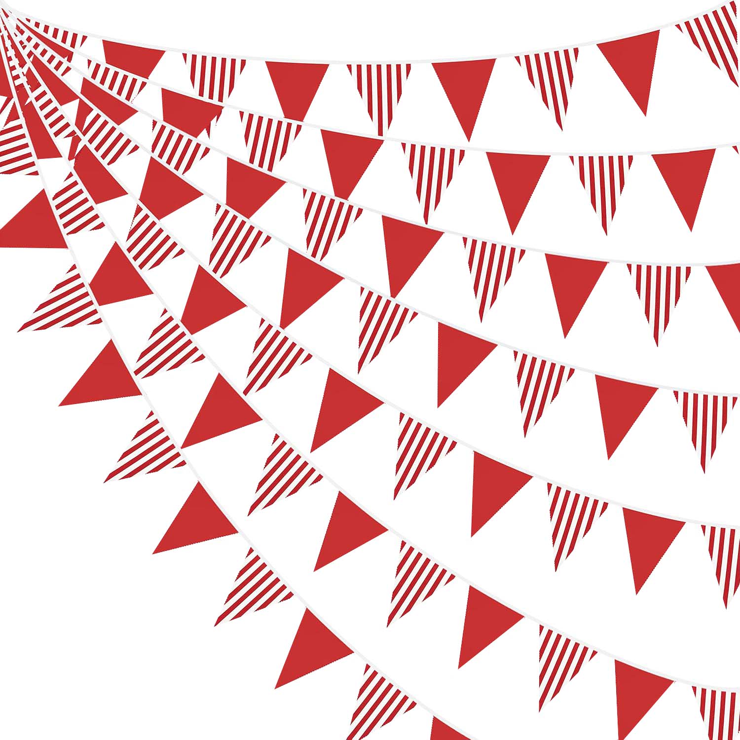 Q Kids Outdoor - Guirnalda de Banderines Triangulares Rojos y