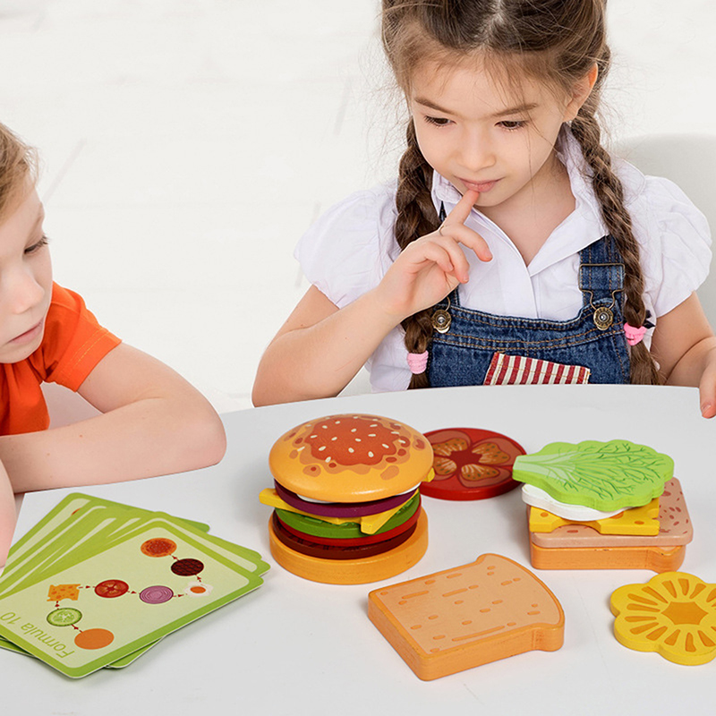 Kids Outdoor Kitchen Accessories - Juguetes apilables de madera con forma