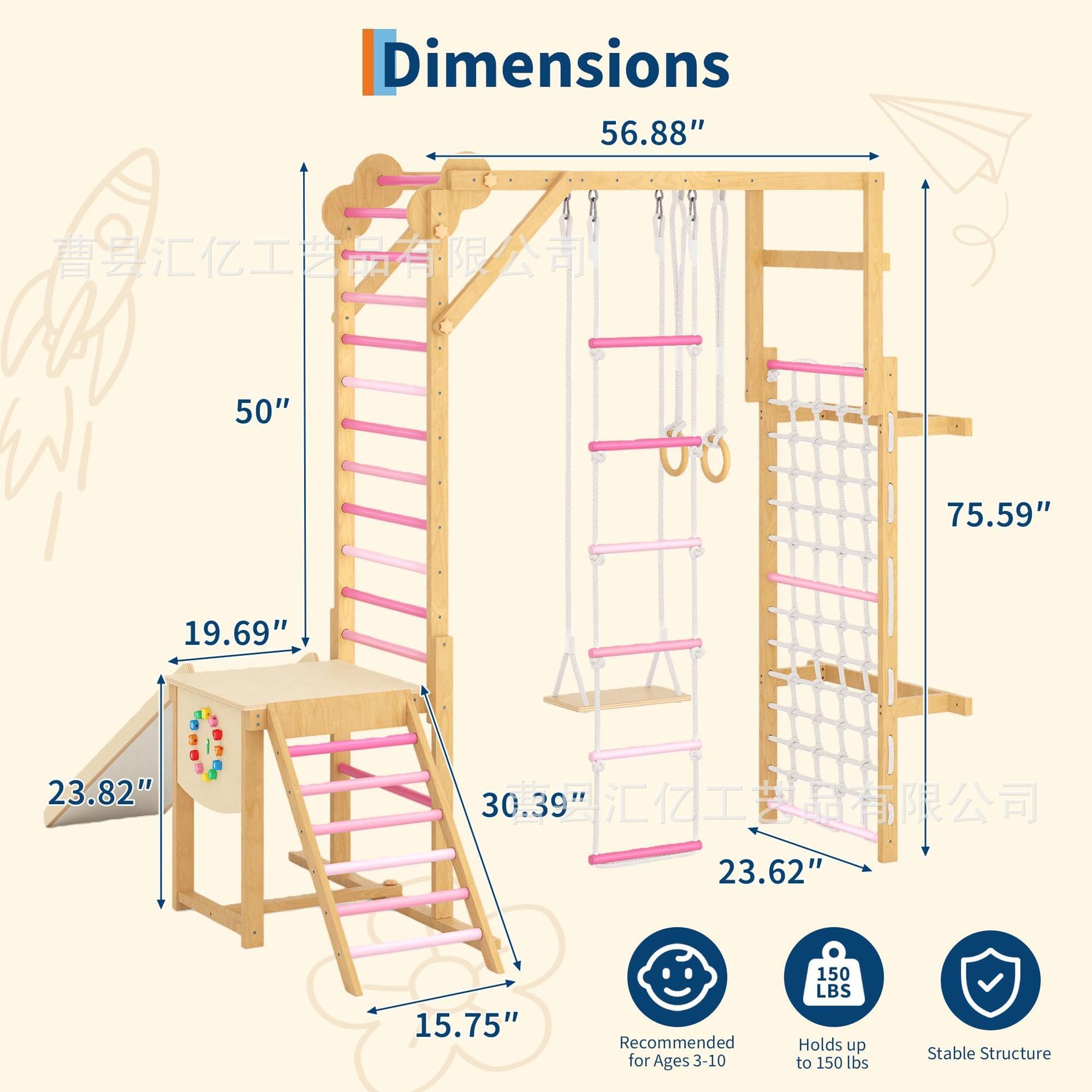 Juguete de Madera Sólida para  - Kids Outdoor Climbing Frame reseña y precio