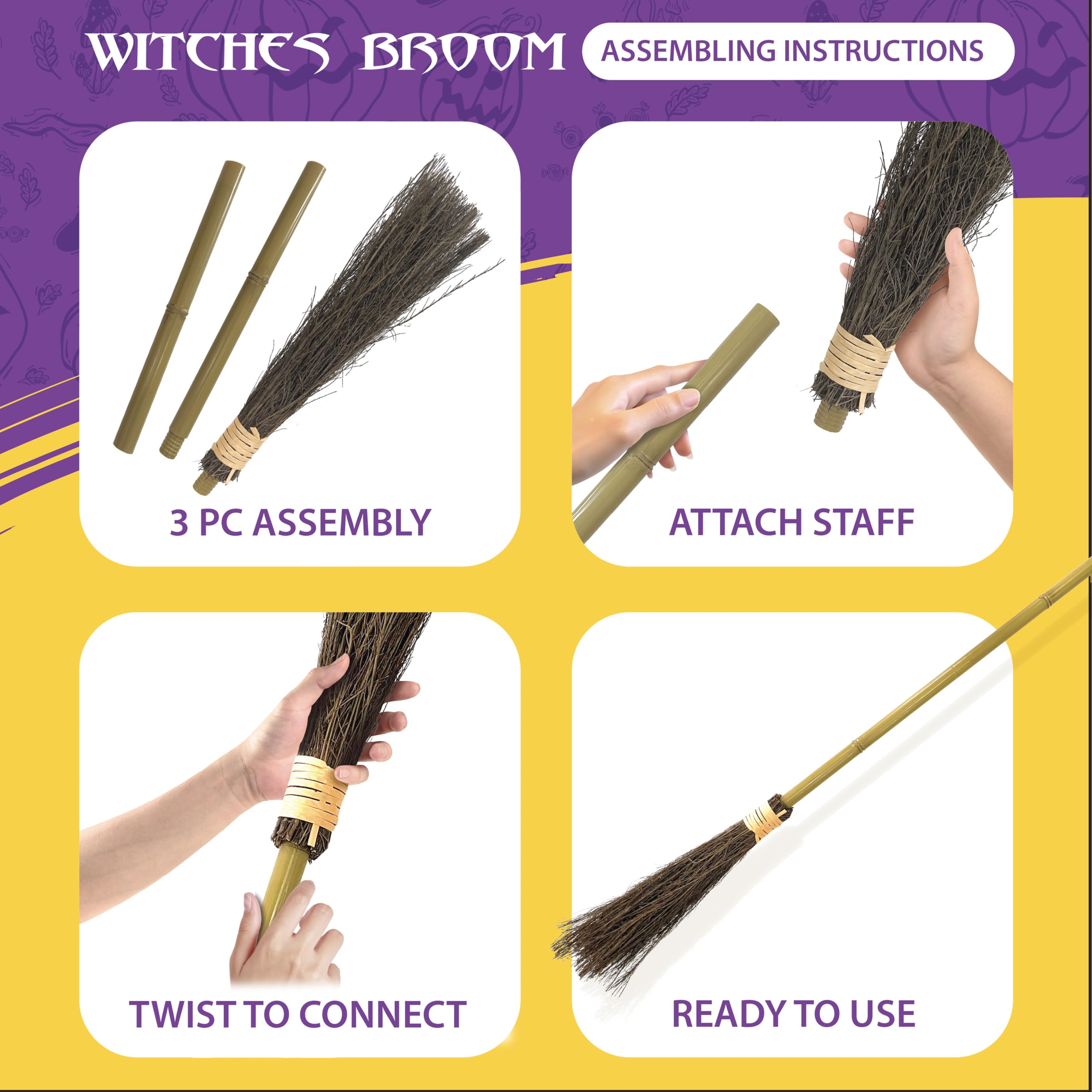 Escoba de Bruja de Bambú de 40 - Kids Outdoor Broom reseña y precio
